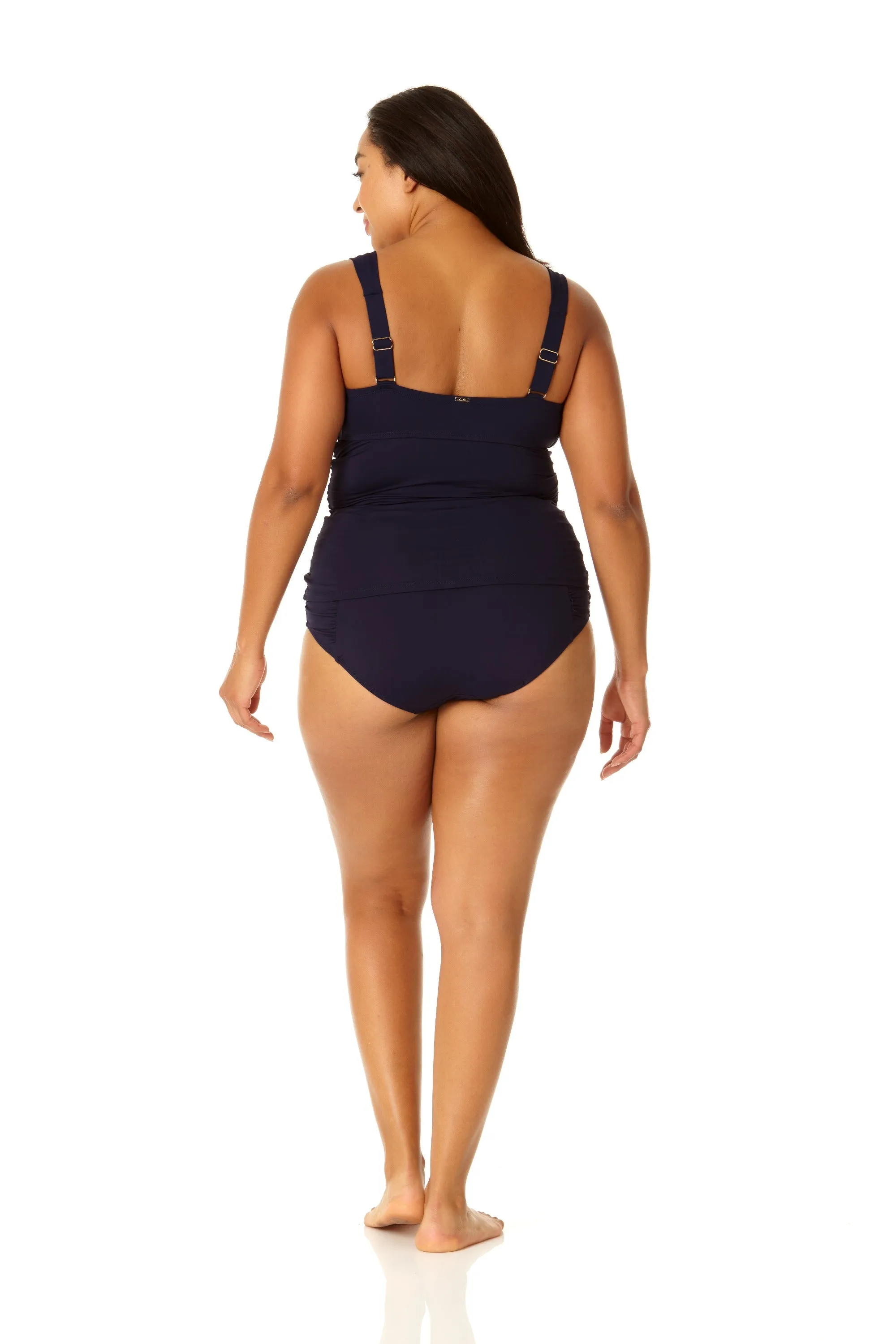 Anne Cole Plus - Twist Front Underwire Tankini Swim Top