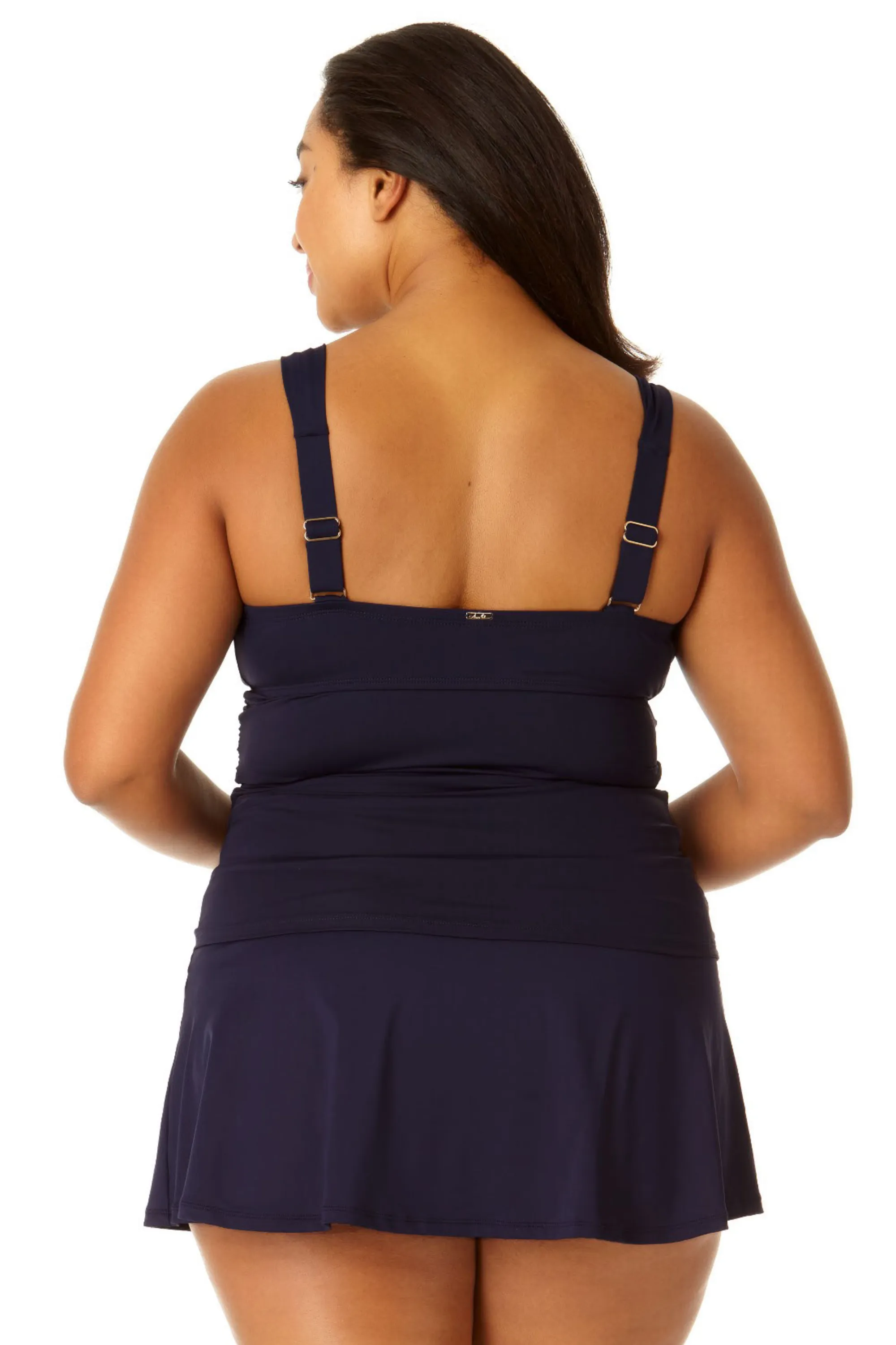 Anne Cole Plus - Twist Front Underwire Tankini Swim Top