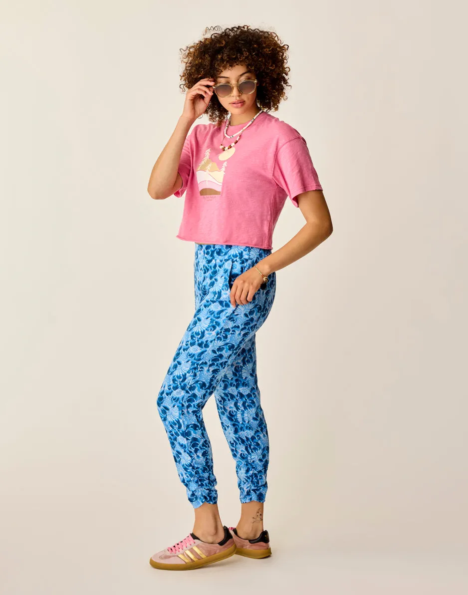 Avery Beach Pant: Navy Floral