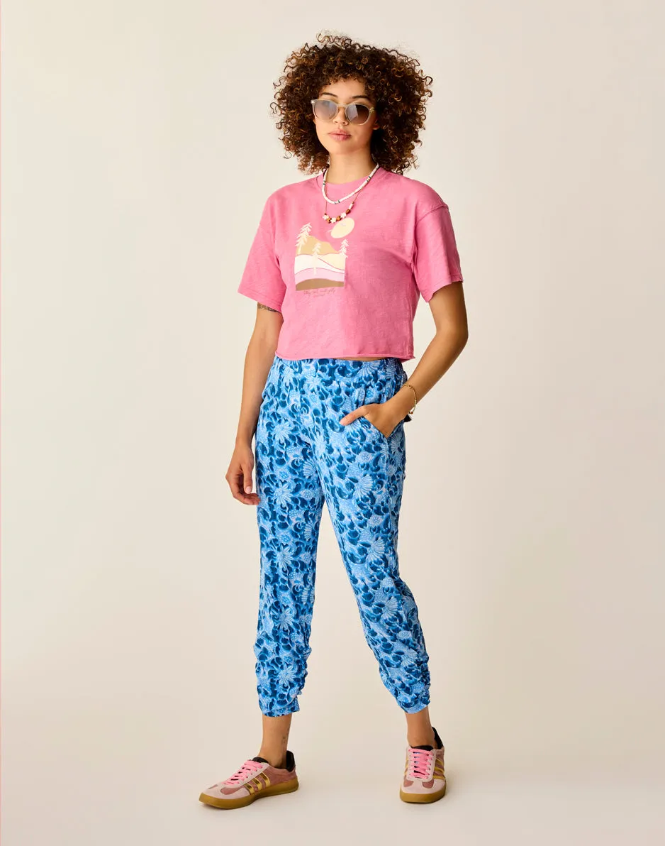 Avery Beach Pant: Navy Floral