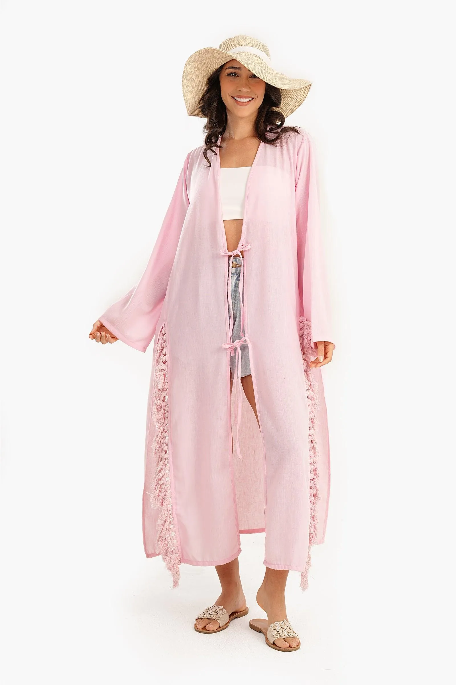 Beachwear Kimono with Fringes