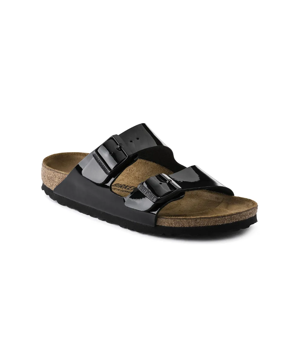 BIRKENSTOCK ARIZONA NARROW FIT IN PATENT BLACK