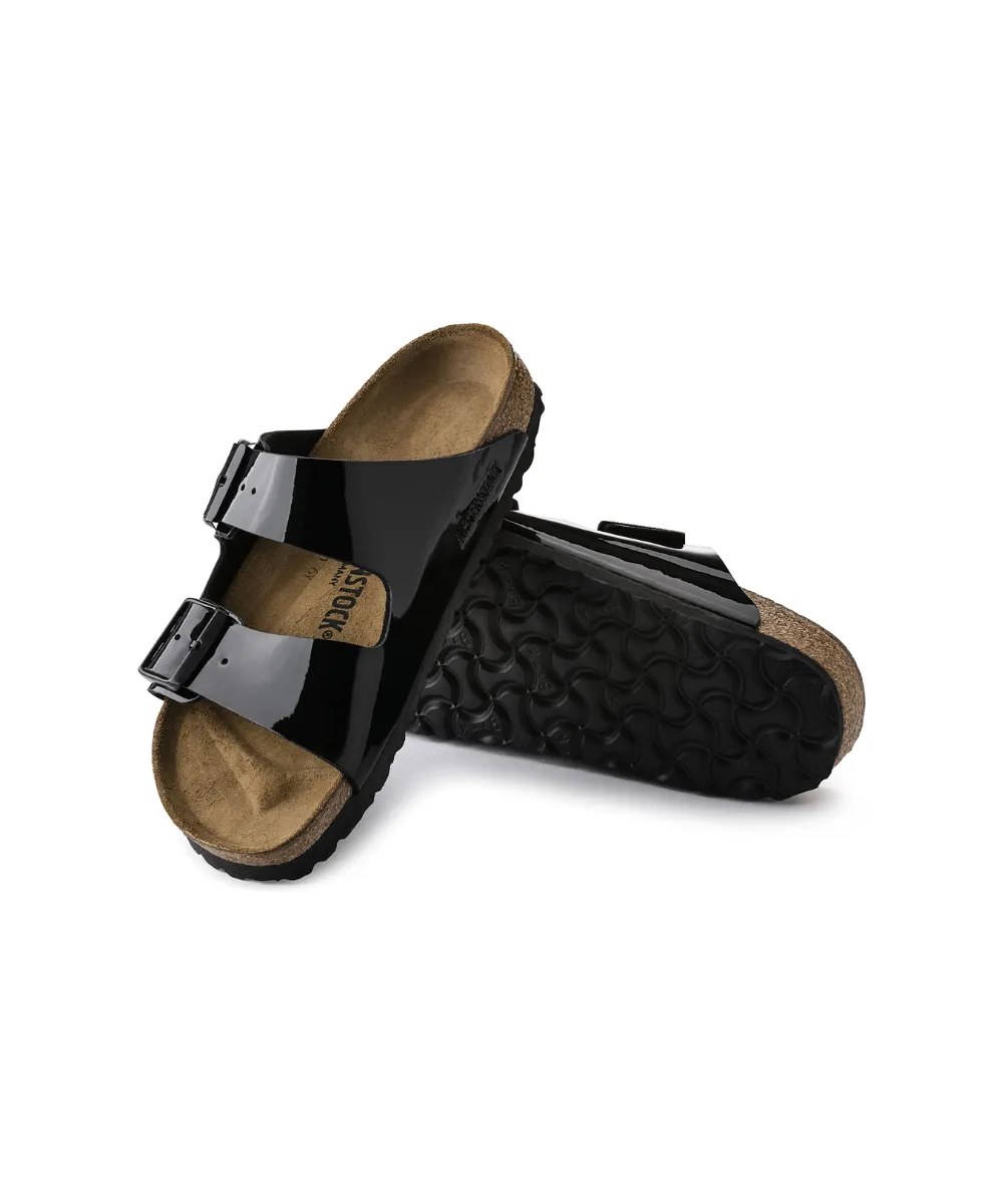 BIRKENSTOCK ARIZONA NARROW FIT IN PATENT BLACK