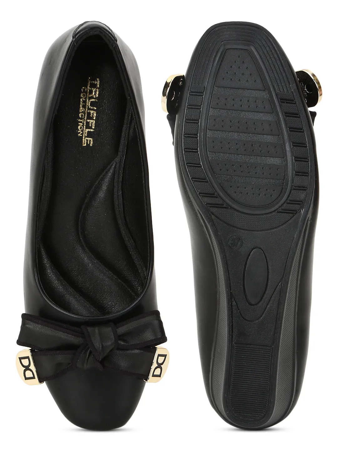 Black PU Wedge Ballerina (TC-D09069-BLK)