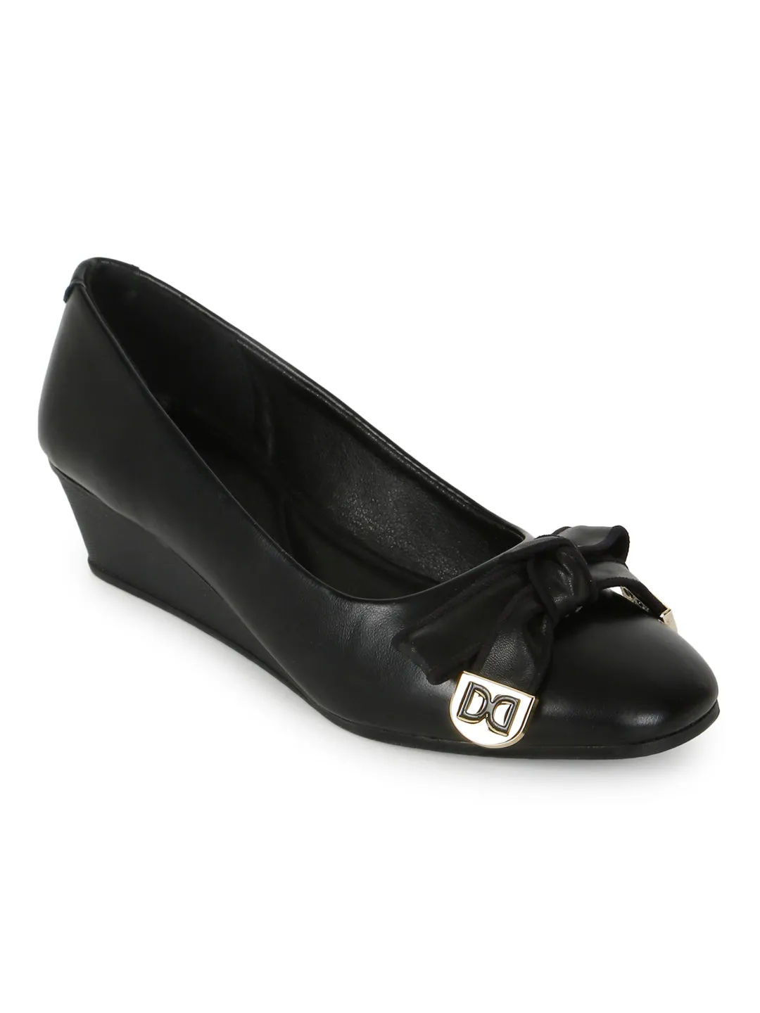 Black PU Wedge Ballerina (TC-D09069-BLK)