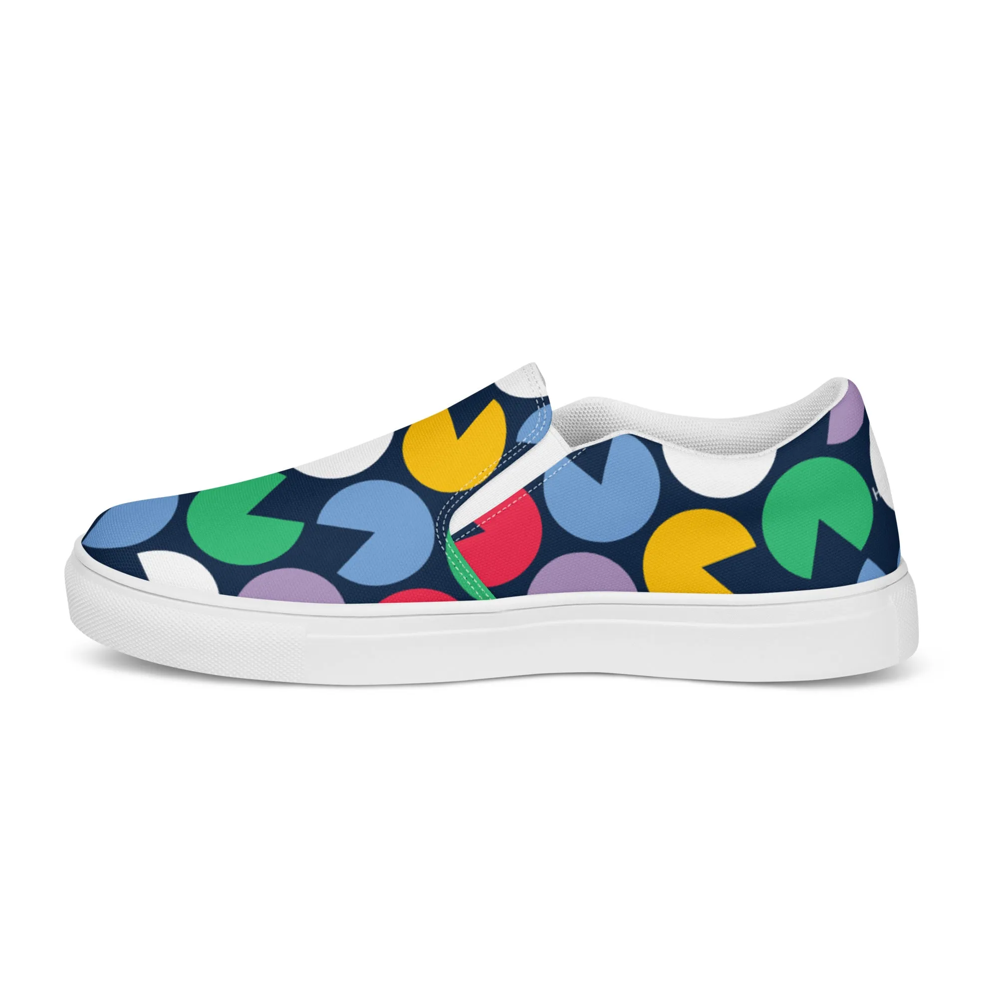 Blue Colorful Abstract Women's Sneakers, Unique Abstract Print Women’s Slip-On Canvas Shoes (US Size: 5-12)