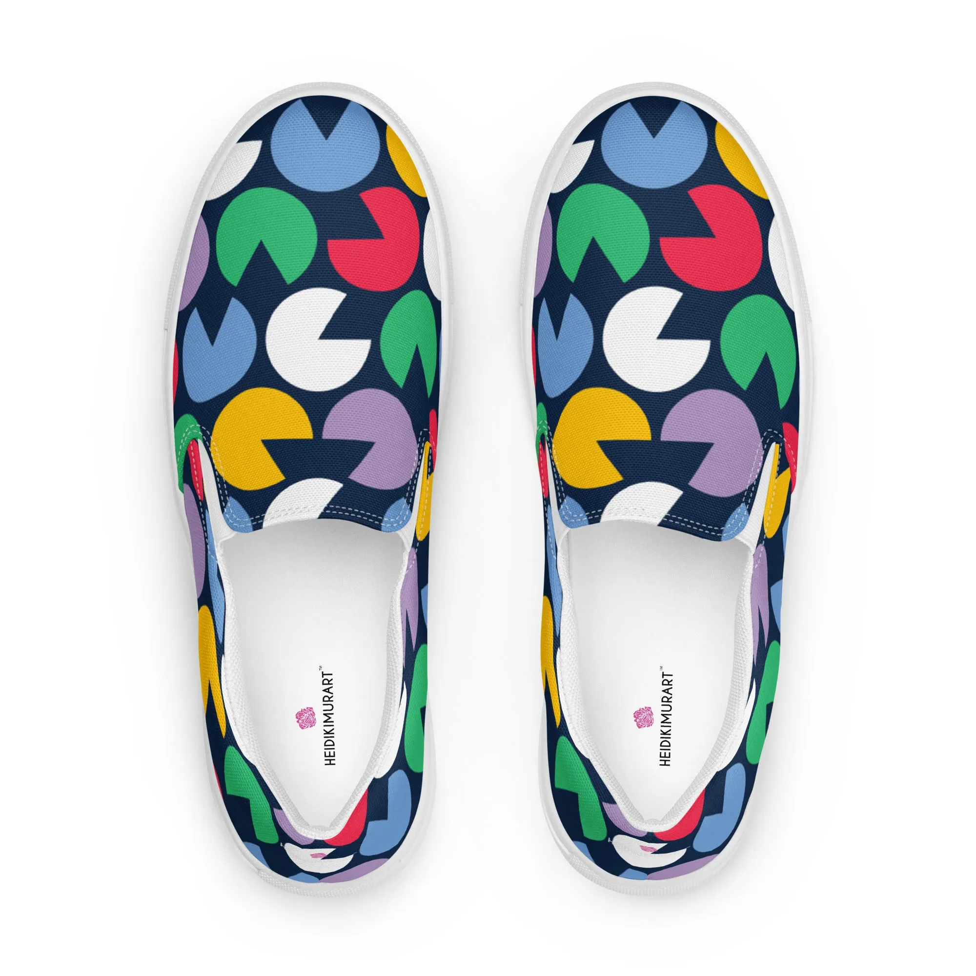 Blue Colorful Abstract Women's Sneakers, Unique Abstract Print Women’s Slip-On Canvas Shoes (US Size: 5-12)