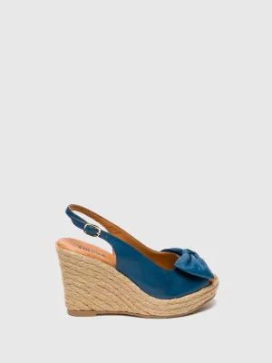 Blue Wedge Sandals