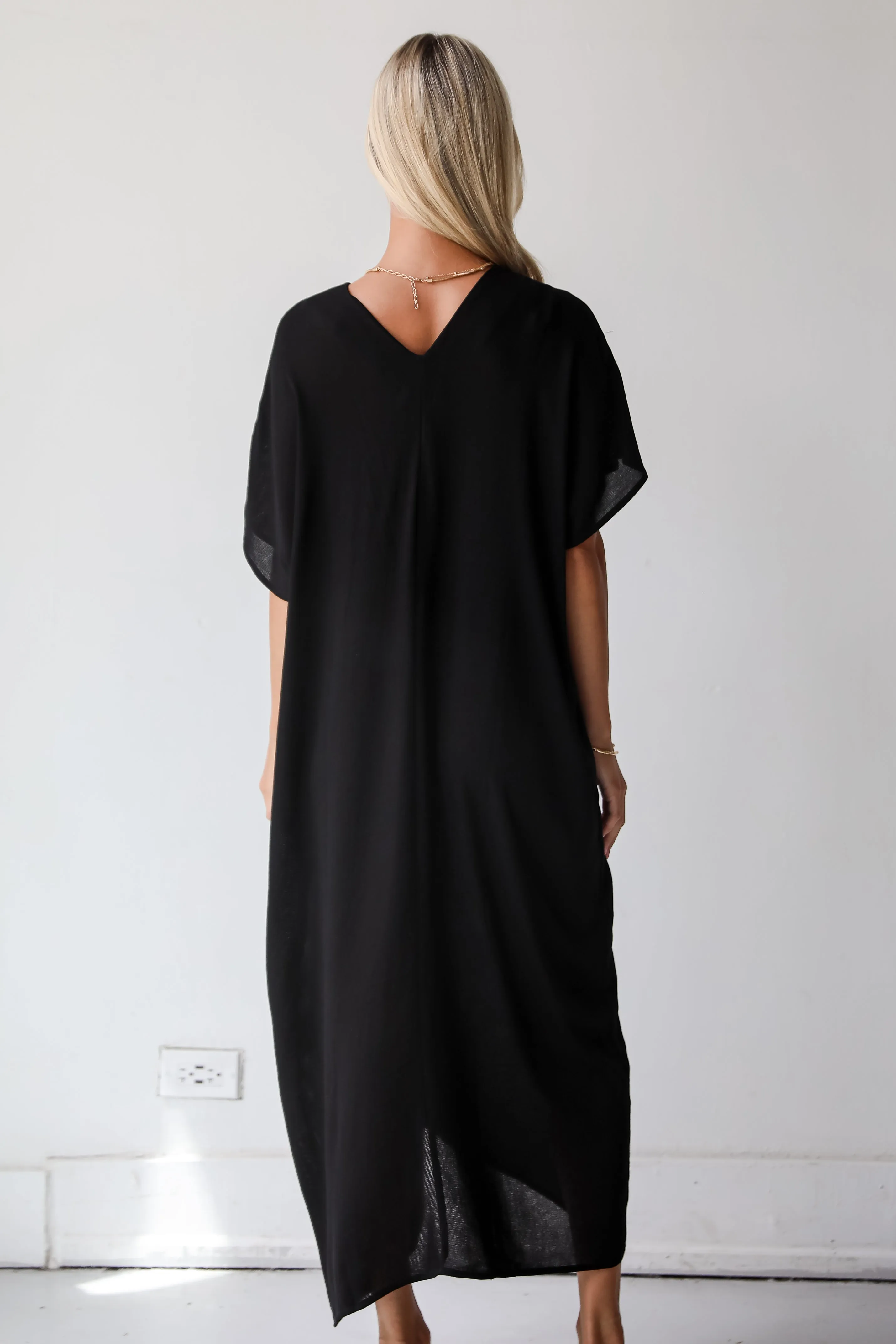 Boardwalk Sunsets Black Midi Dress - DU DEAL