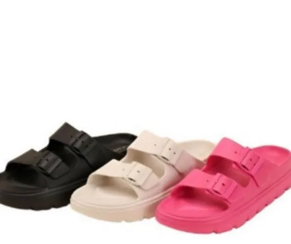 Buckle Strap Slides Sandals