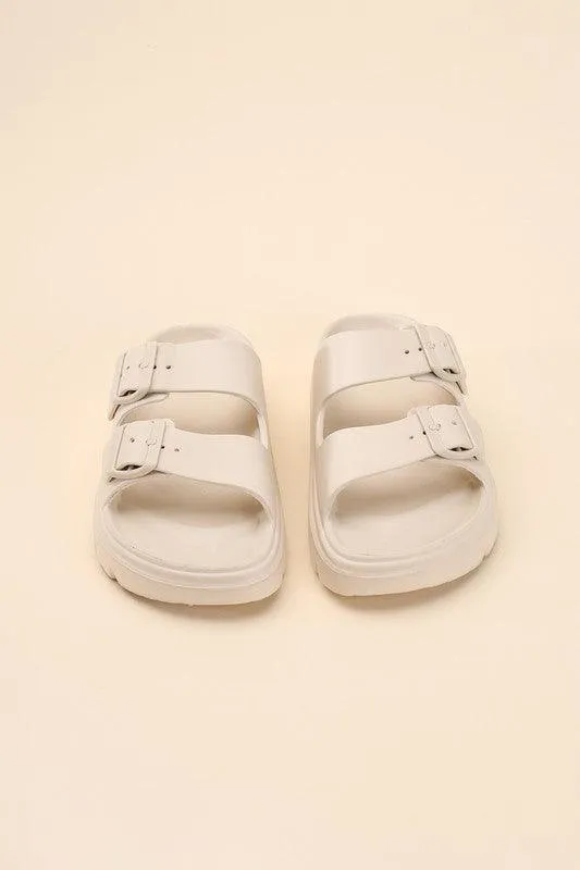 Buckle Strap Slides Sandals