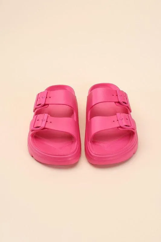 Buckle Strap Slides Sandals