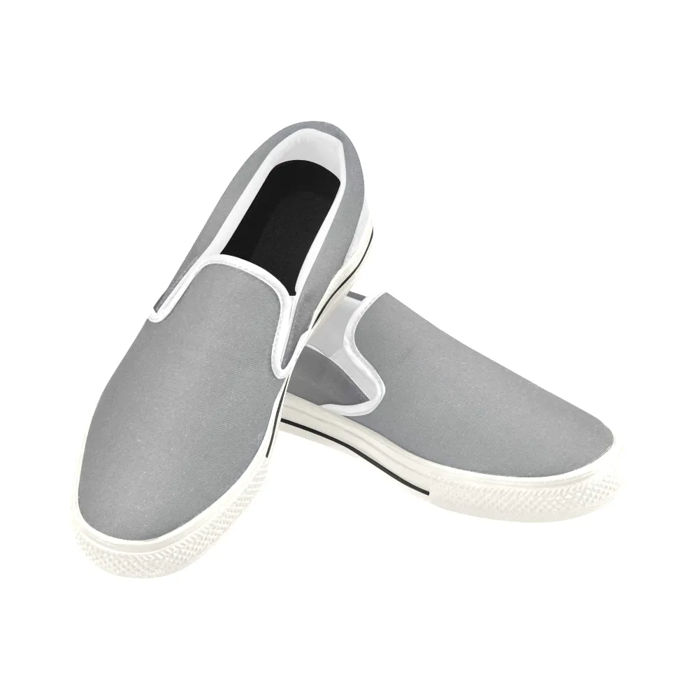 Buy Kids's Grey Solids Print Canvas Slip-on Shoes at TFS