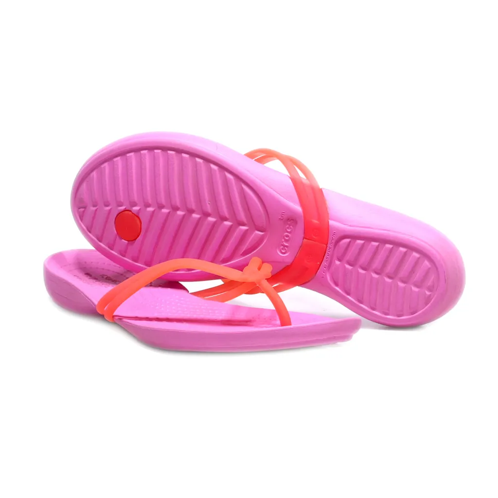 Crocs Isabella Flip Flops Rubber Red Colour For Women