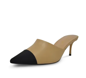 Debra Two Tone Kitten Heel Mules