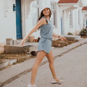 Dusk Blue Tank Romper