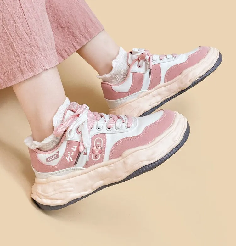 Enter Game Rabbit Pink White Sporty Sneakers Running Shoes