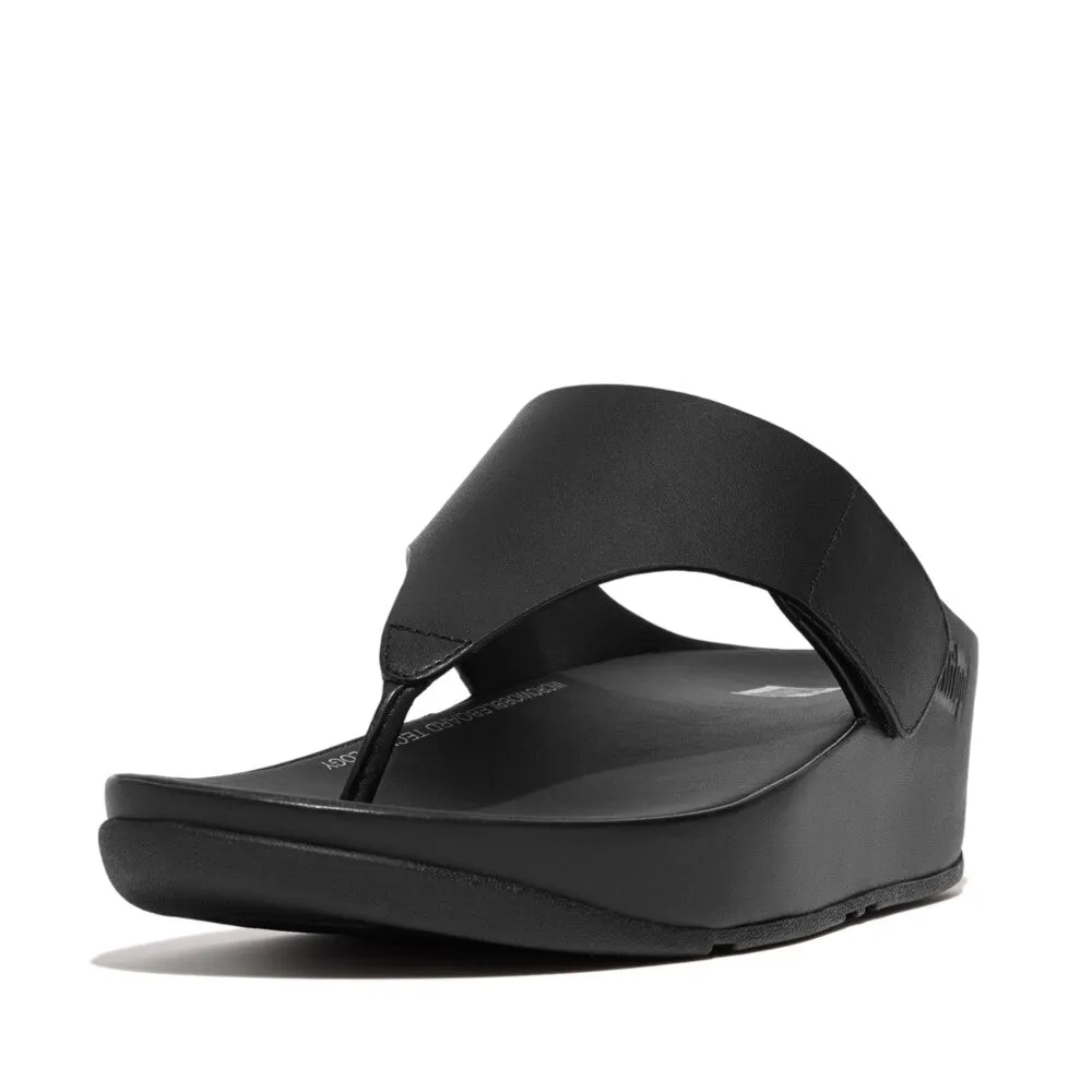 FitFlop Shuv Adjustable Leather Toe Post Black