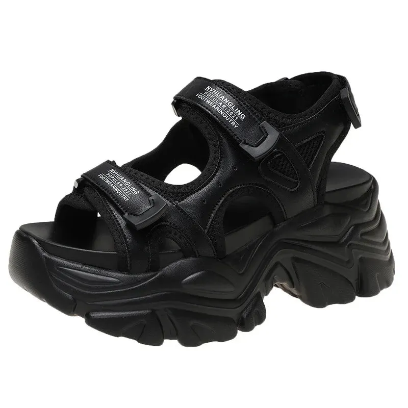 Fujin 8cm Women Sandals Platform Thick Sole Chunky Shoes