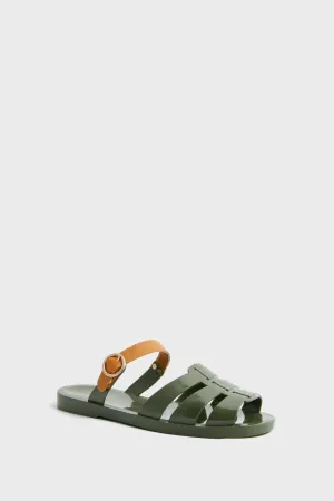 Green Riley Jelly Sandals