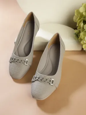 Grey PU Wedge Ballerina (TC-D08969-GRY)