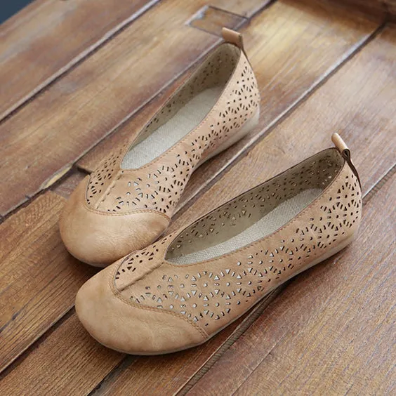 Handmade Retro Hollow-Out Breathable Flats