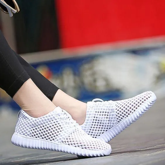 Hollow Out FlyKnit Breathable Sneakers