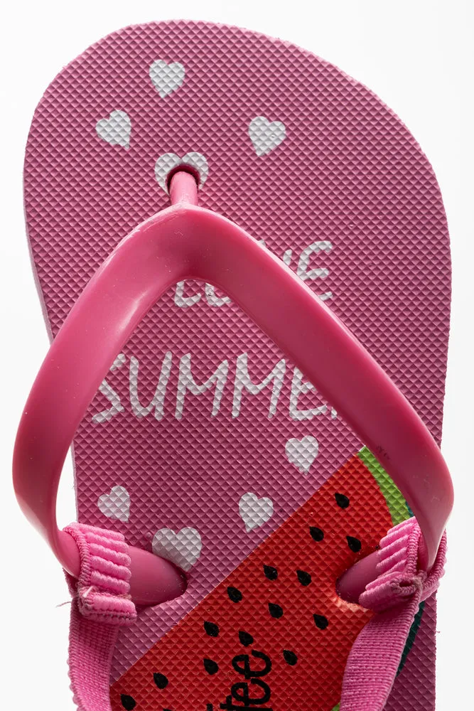 I Love Summer Flip Flop Pink