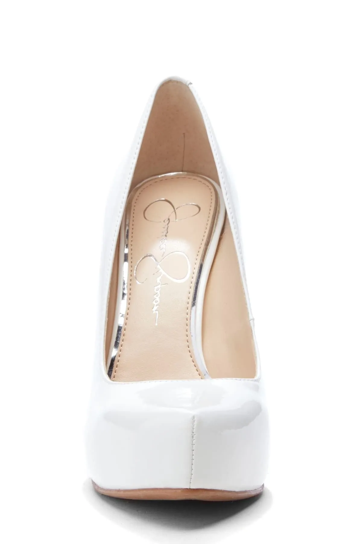 Jessica Simpson Parisah Pointed Toe Classic White Patent Leather Pumps