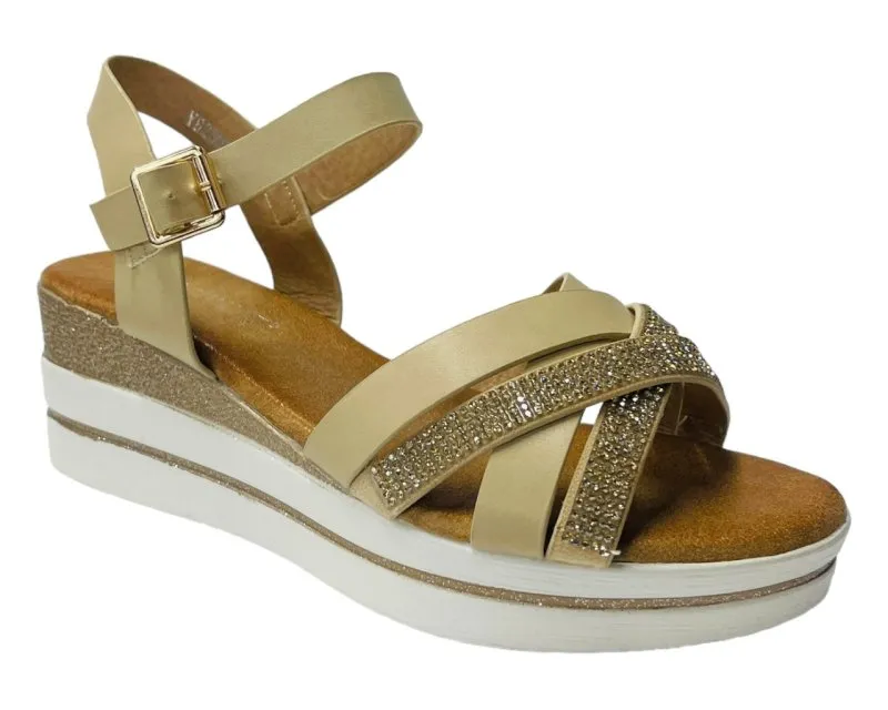 Lightweight Padded Ankle Strap Wedge Sandals