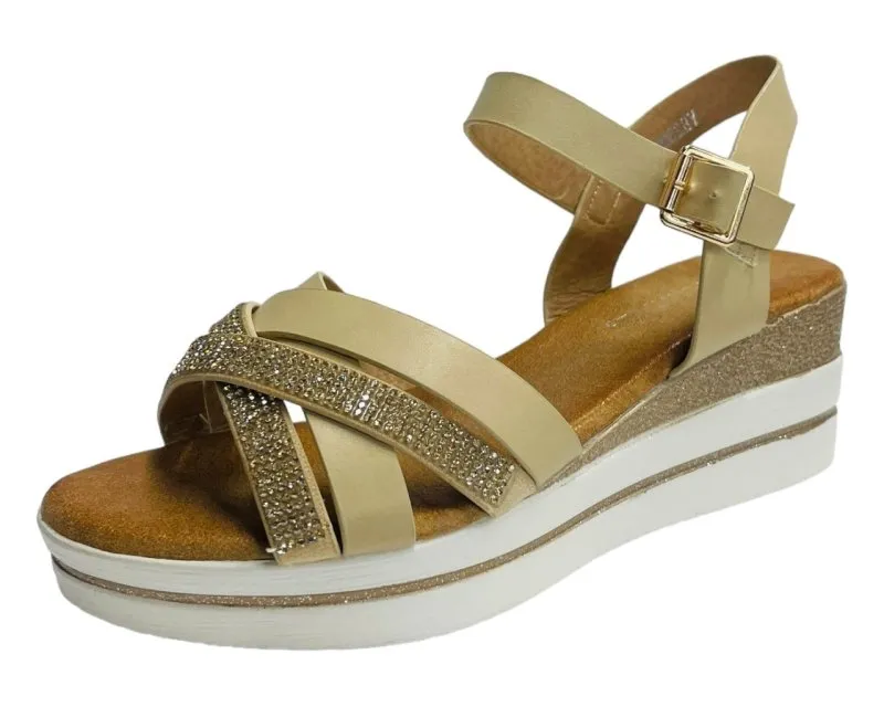 Lightweight Padded Ankle Strap Wedge Sandals