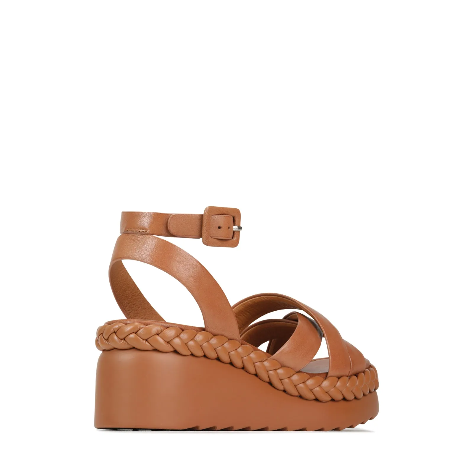 MELANA LEATHER WEDGE SANDALS