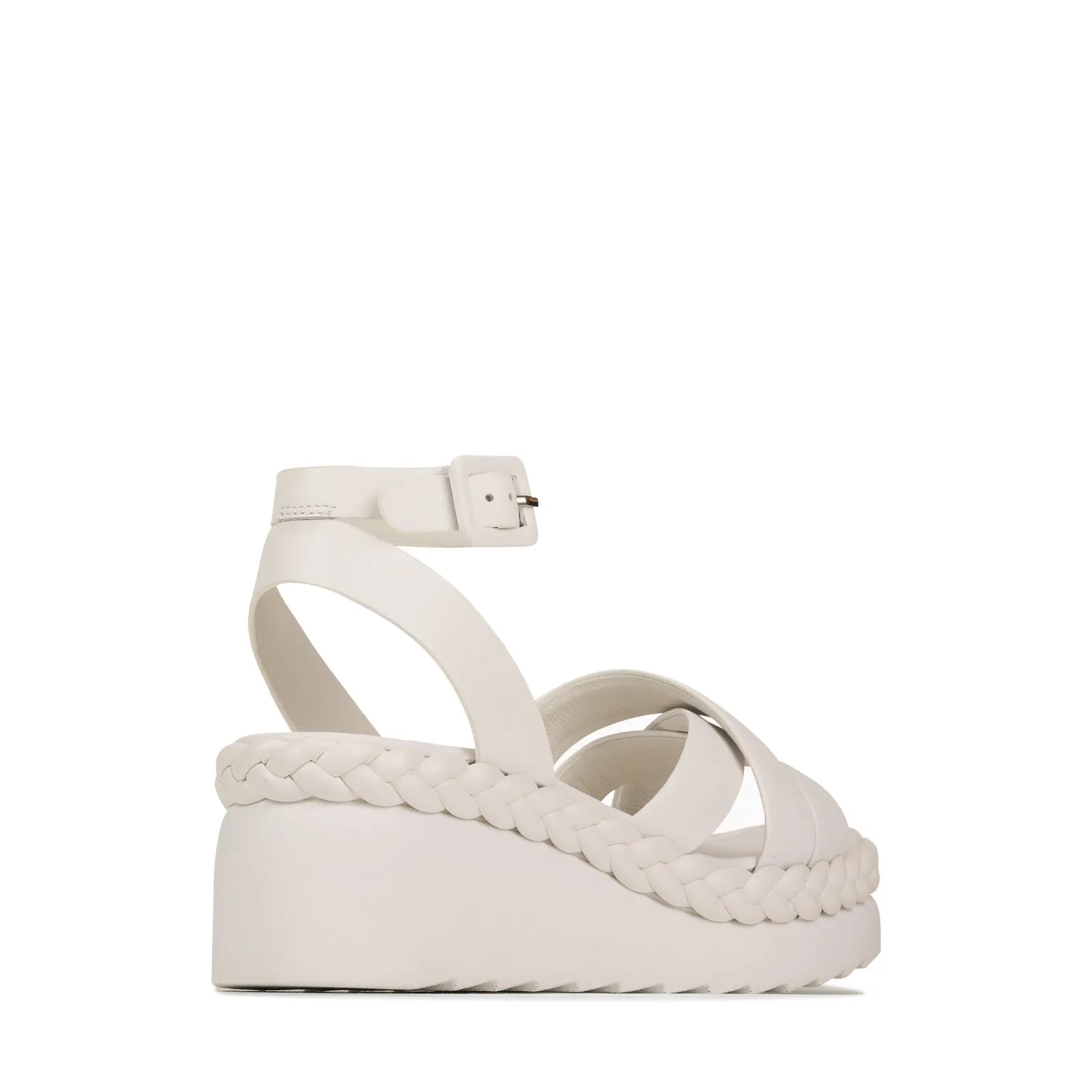 MELANA LEATHER WEDGE SANDALS