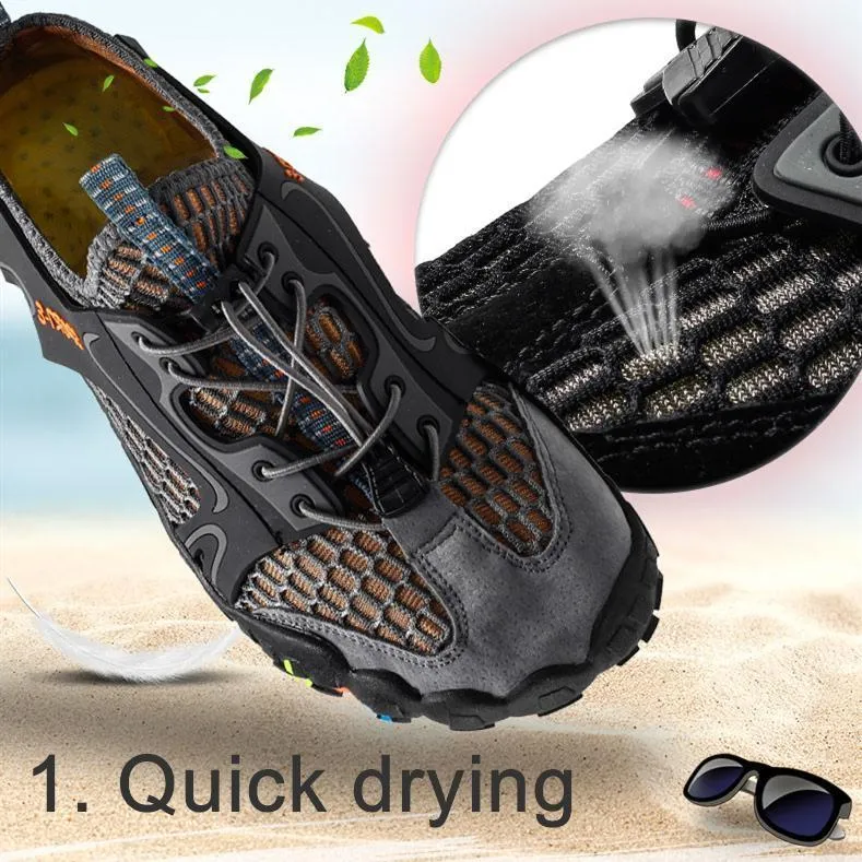 Men's Barefoot Shoes Outdoor Hiking Slip Resistant Soft Mesh Water Wading Shoes