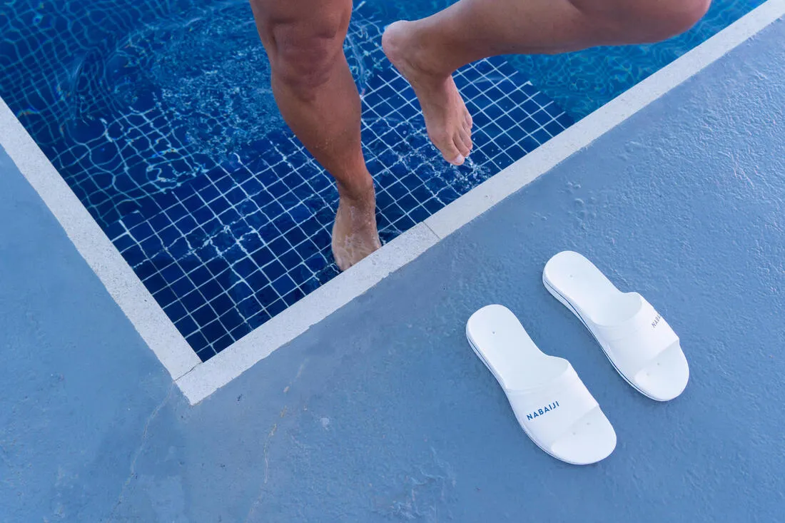 MEN'S POOL SLIDES 100 PLUS WHITE