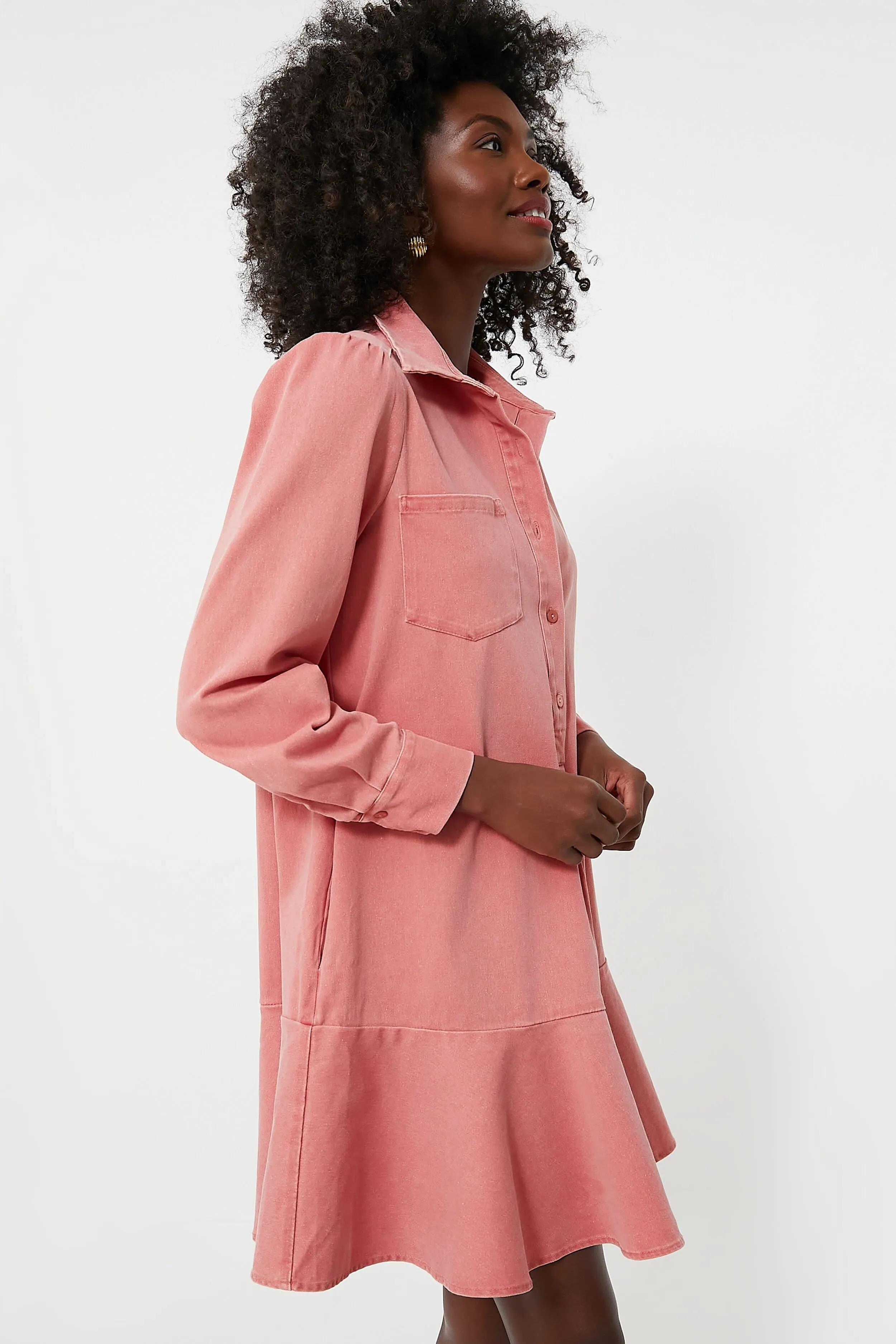 Nantucket Red Stretch Twill Callahan Shirt Dress