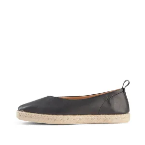 Palm Leather Ballerina - BLACK