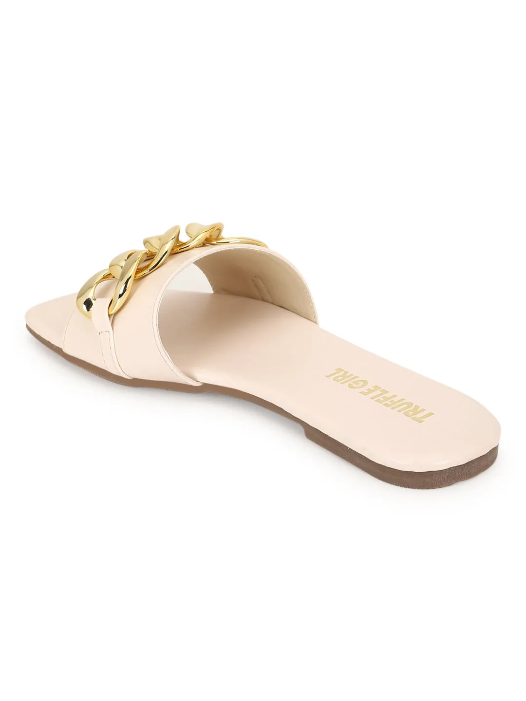 Putty PU Gold Chain Slides (TC-ST-1175-PUTTY)