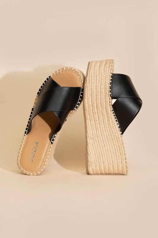 Raffia Platform Slides