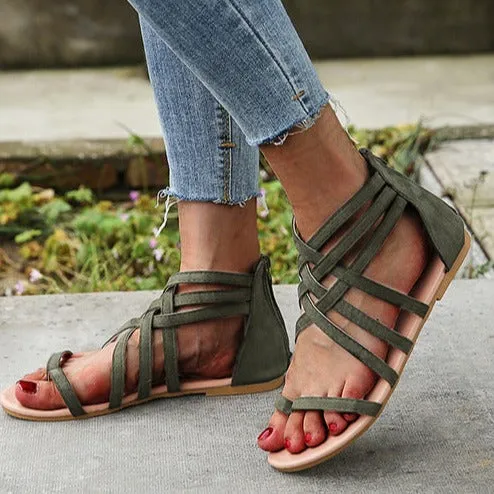 Roman Large Size Clip Toe Sandals