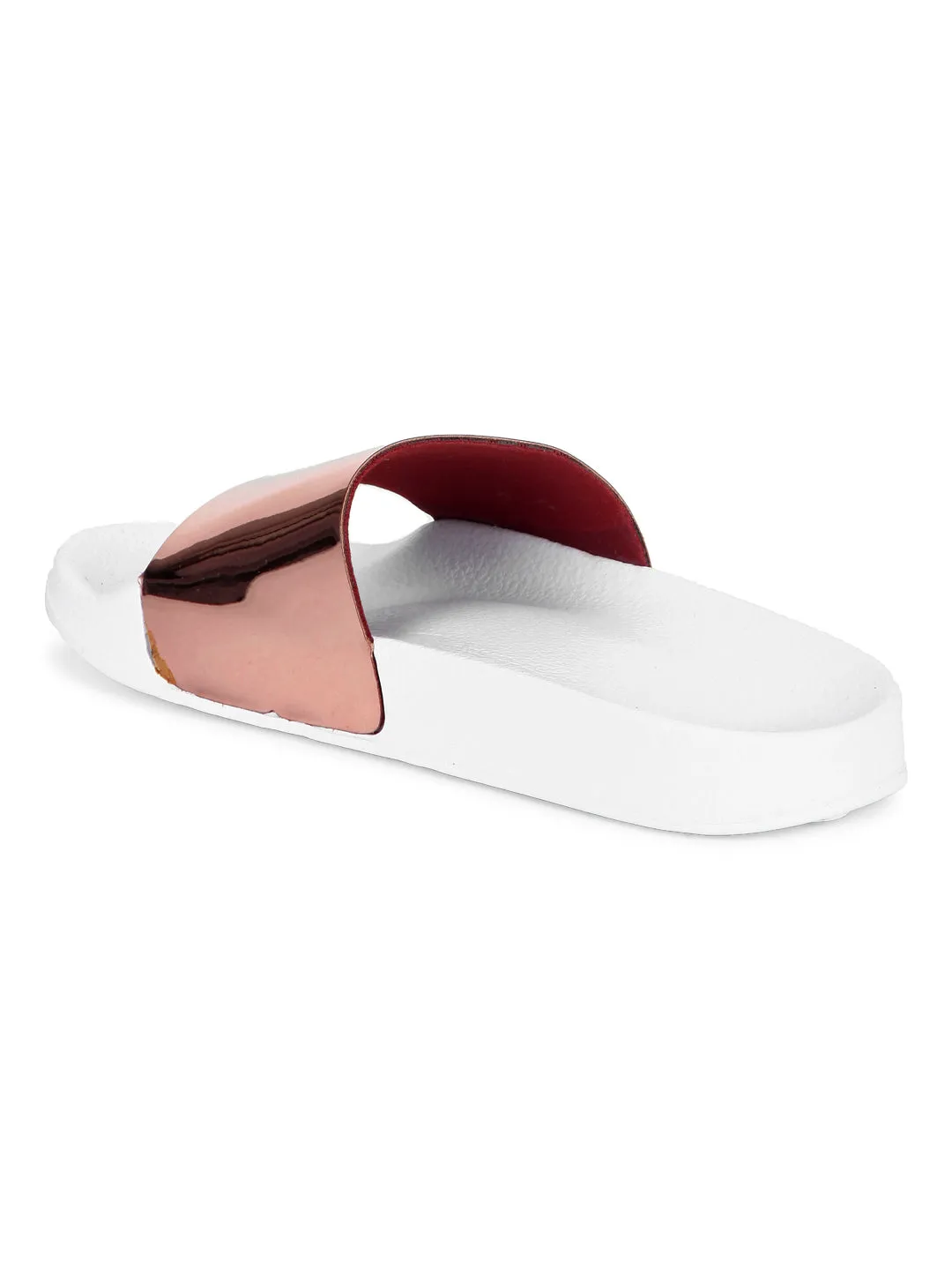 Rose Gold Pu Slip-On Flats