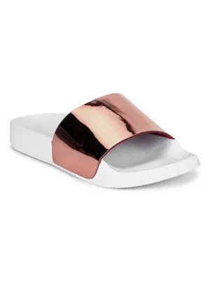 Rose Gold Pu Slip-On Flats