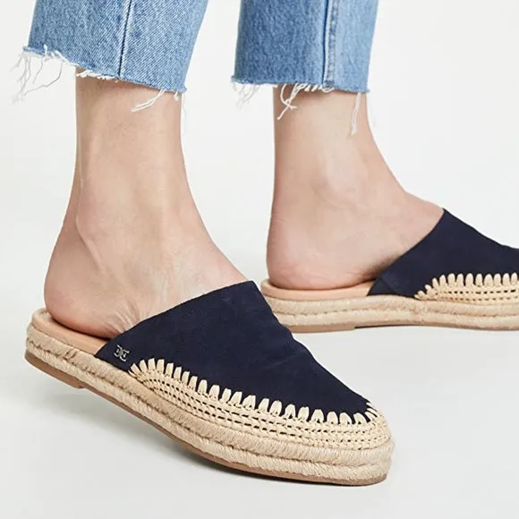 Sam Edelman Austin Espadrilles Rounded toe Slip-on Flat Mule NAVY