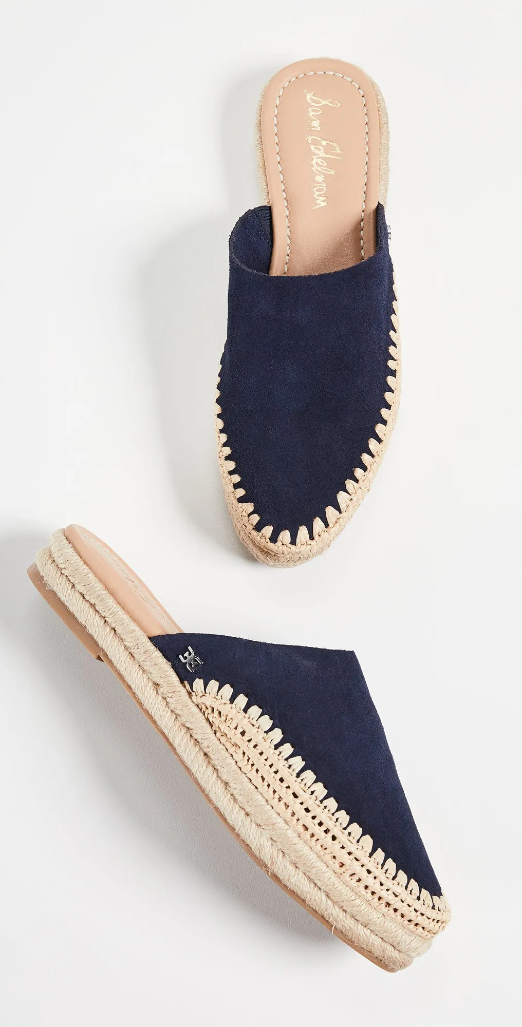 Sam Edelman Austin Espadrilles Rounded toe Slip-on Flat Mule NAVY