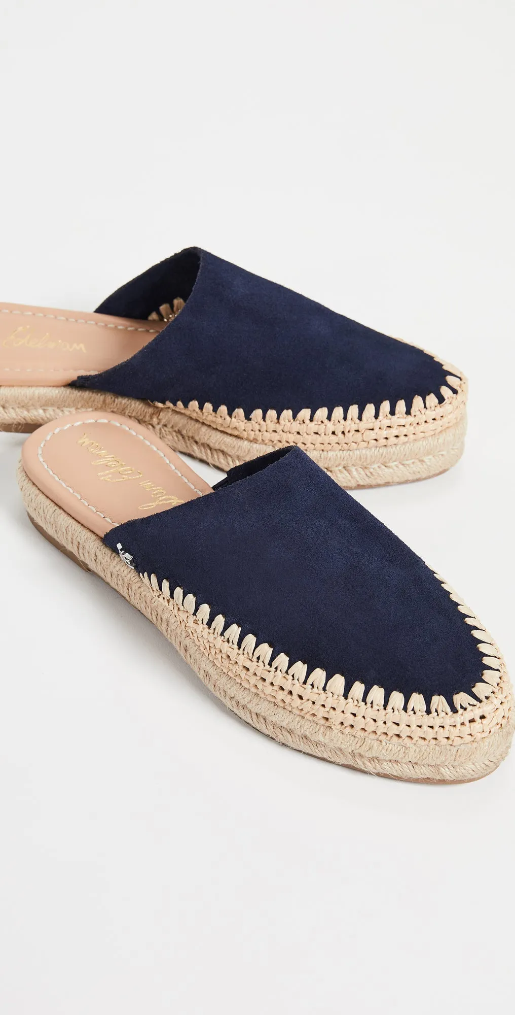 Sam Edelman Austin Espadrilles Rounded toe Slip-on Flat Mule NAVY