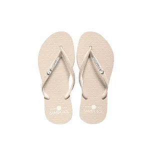 Samba Sol Women's Swarovski Crystal Collection Flip Flops - Cream Crystal