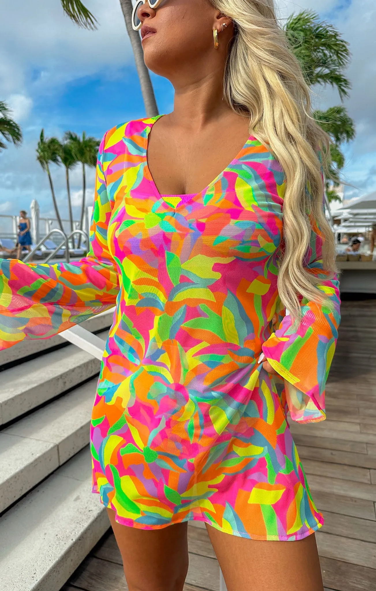 Santos Mini Cover Up ~ Neon Tropics