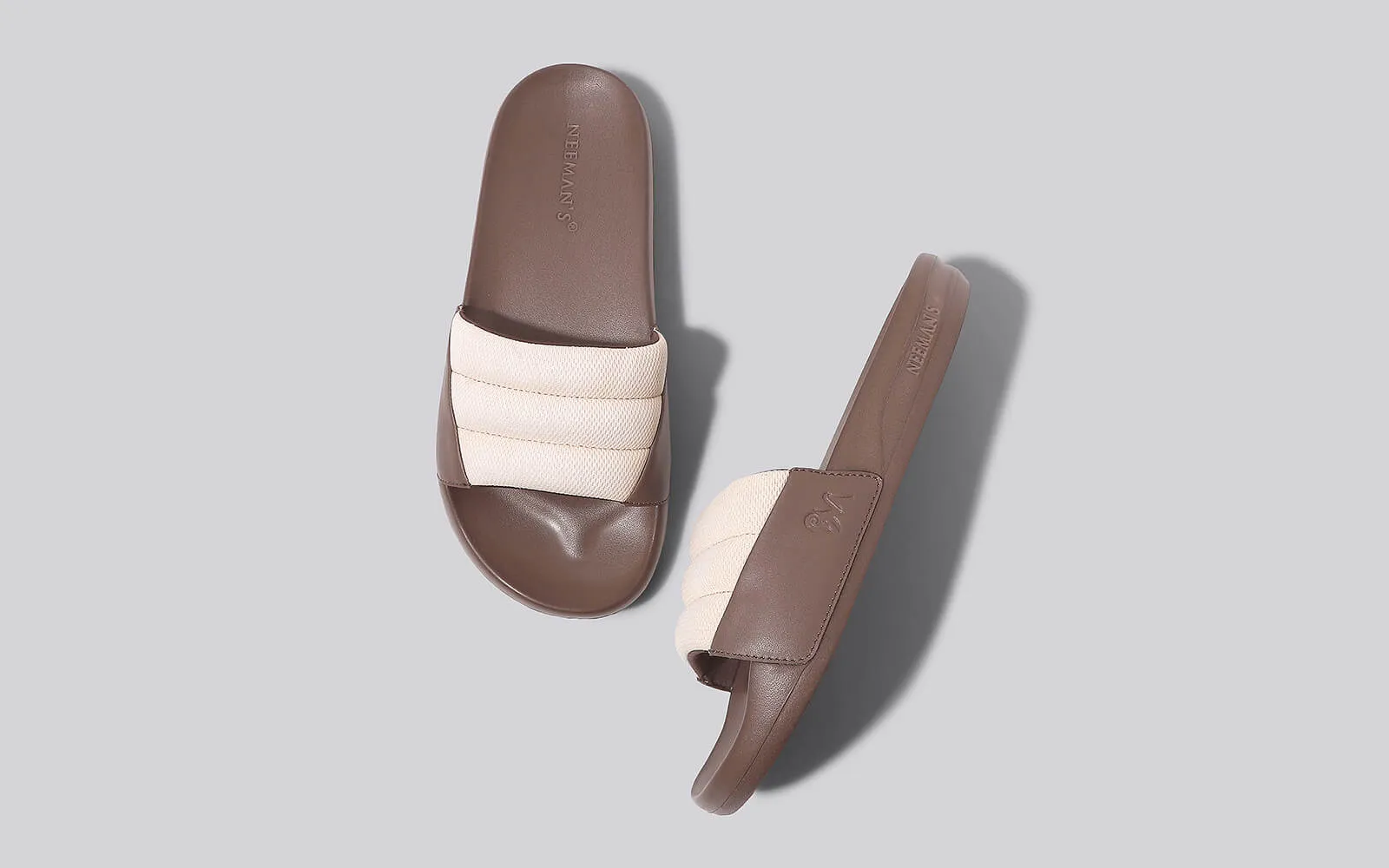 Squooshy Slides for Men : Ivory-Brown