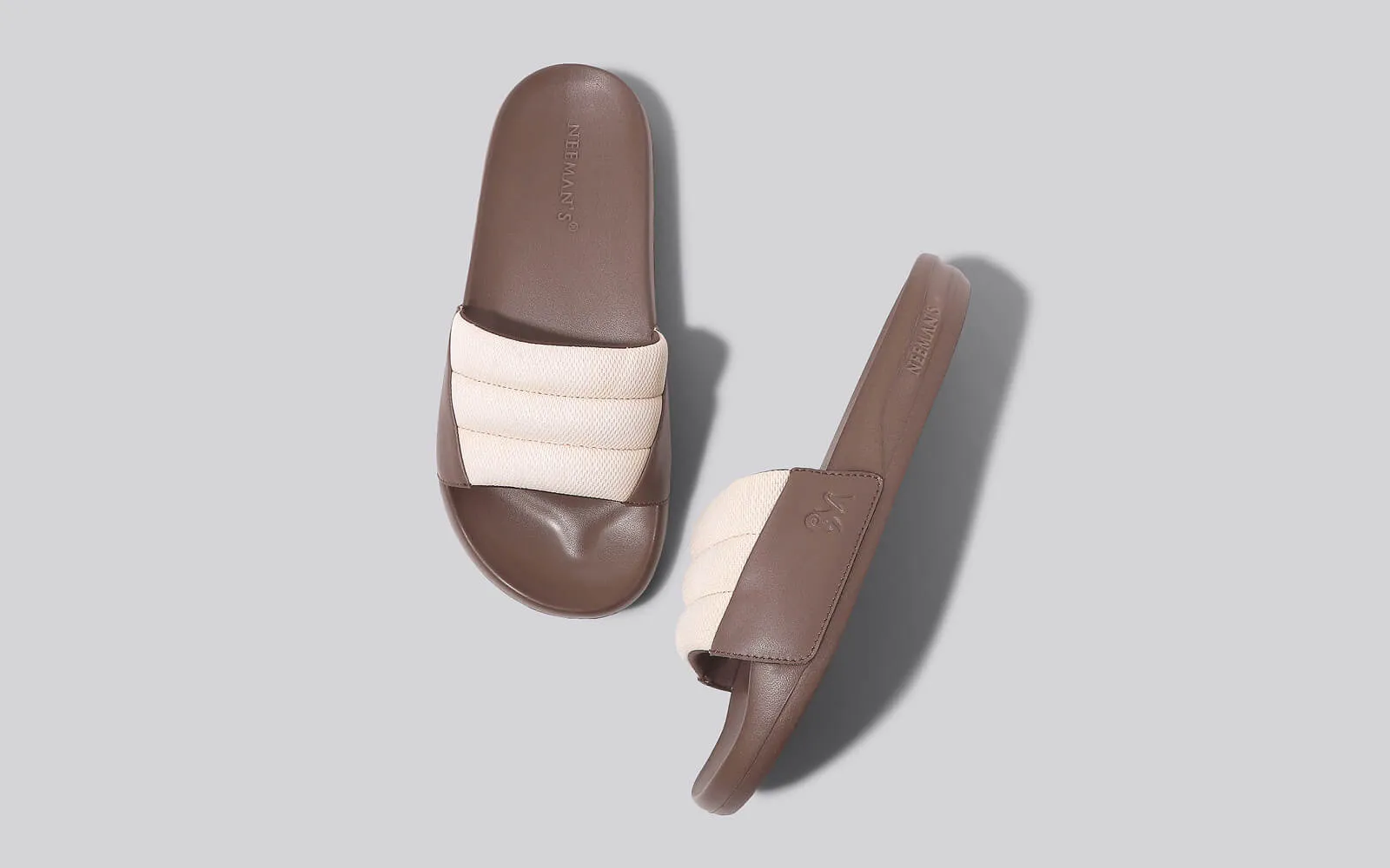 Squooshy Slides for Women : Ivory-Brown