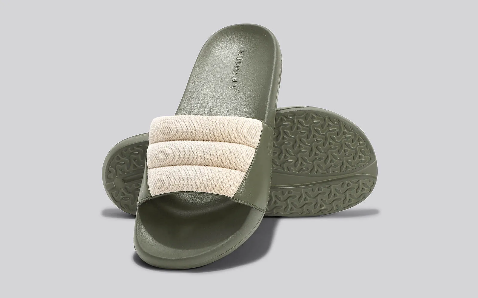 Squooshy Slides for Women : Olive-Beige